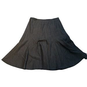 Westbound Size 12 Dark Gray/Black Denim Fit and Flare Skirt
